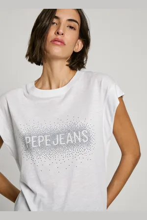Pepe Jeans Boxy fit t-shirt with strass logo