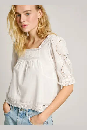 Pepe Jeans Embroidered detail voile blouse
