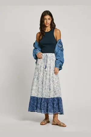 Pepe Jeans Embroidered detail midi skirt
