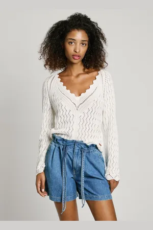 Pepe Jeans V-neck openwork jumper