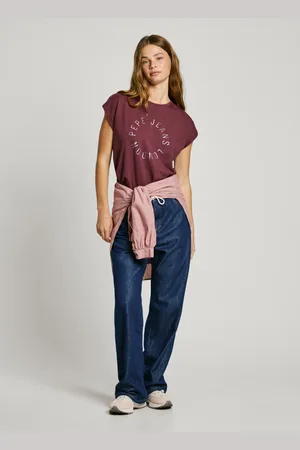 Pepe Jeans Boxy fit t-shirt with strass logo