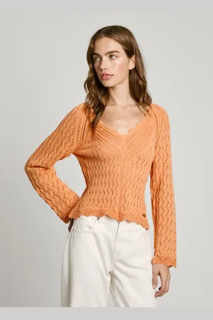 Pepe Jeans V-neck openwork jumper