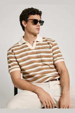 Pepe Jeans Striped crochet short-sleeve polo