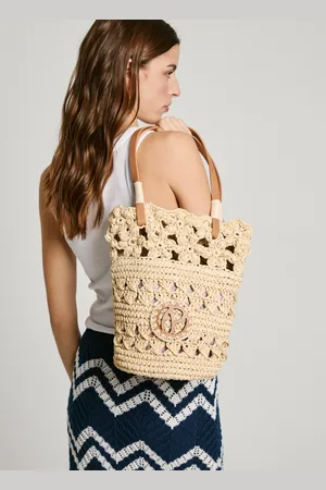 Pepe Jeans Monogram raffia bag