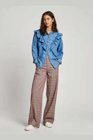 Pepe Jeans Wide leg checked trousers