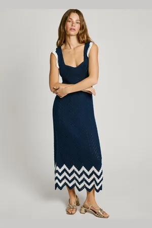 Pepe Jeans Strapped openwork detail maxi dress