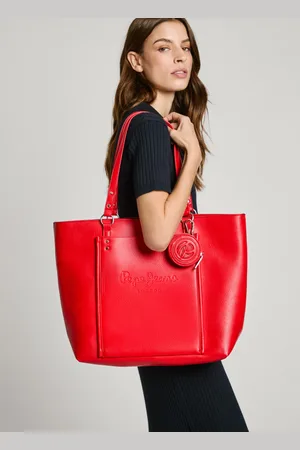 Pepe Jeans Leather effect logo tote bag