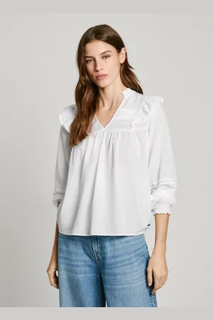Pepe Jeans Fluid ruffle shoulder blouse