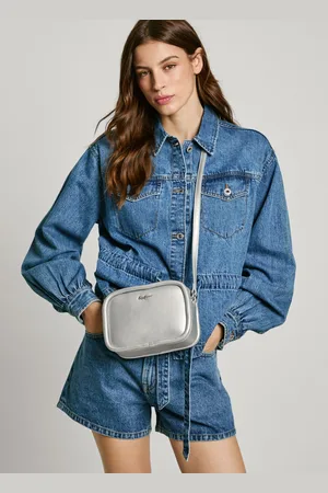 Pepe Jeans Leather effect metallic shoulder bag