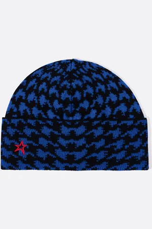Perfect Moment Twisted Houndstooth Merino Wool Beanie ONESIZE