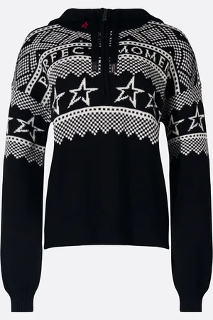 Perfect Moment Intarsia-Knit Merino Wool Hoodie L