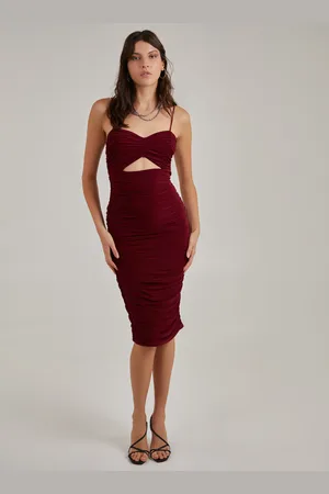 Pink Vanilla Slinky Midi Cut Out Dress - 10