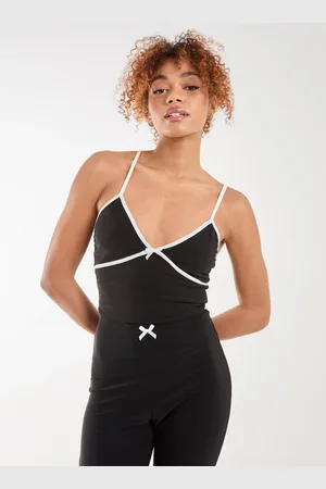 Pink Vanilla Bow Detail Piping Strappy Vest - M