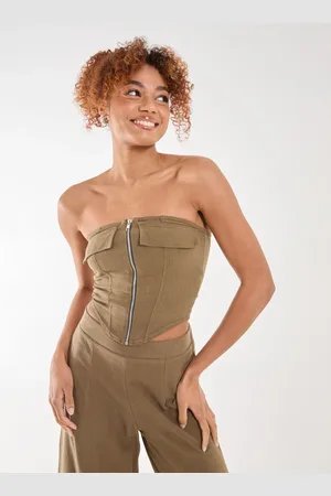 Pink Vanilla Linen Cargo Corset Top - 6