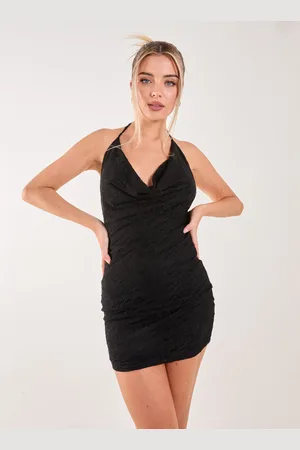 Pink Vanilla Cowl Neck Lace Mini Dress - 6