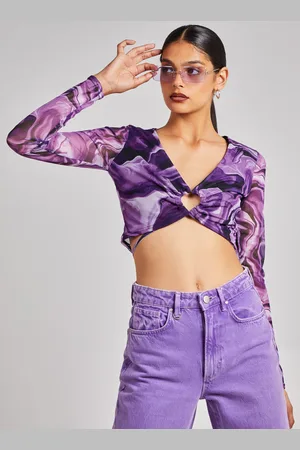 Pink Vanilla Long Sleeve Marble Print Top - M