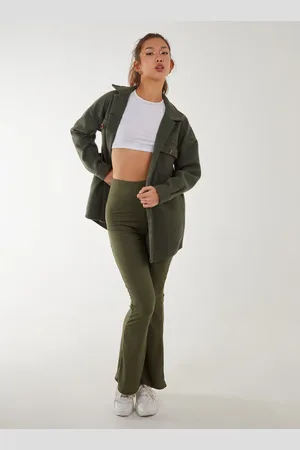 Pink Vanilla Ribbed Flare Leggings - M