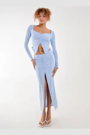 Pink Vanilla Slinky Ruched Maxi Skirt - M