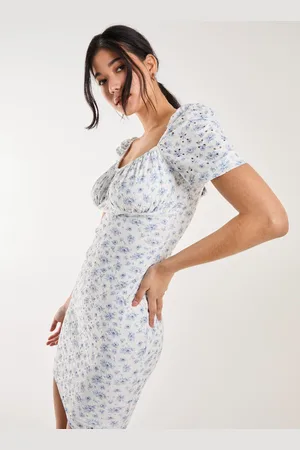 Pink Vanilla Floral Broderie Puff Sleeve Dress - 6