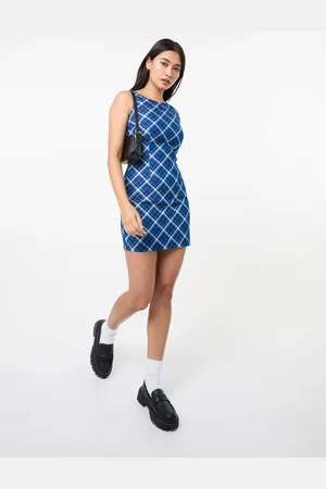 Pink Vanilla Check Print Mini Dress - L