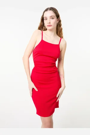 Pink Vanilla High Neck Side Cut Out Rib Midi Dress - 10