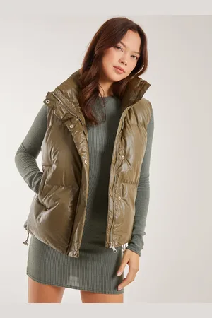 Pink Vanilla Faux Leather Gilet - S