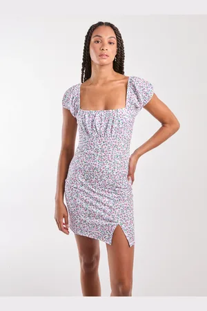 Pink Vanilla Ditsy Puff Sleeve Mini Dress - 6