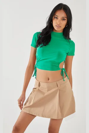 Pink Vanilla Cut Out Tide Side High Neck Crop Top - M