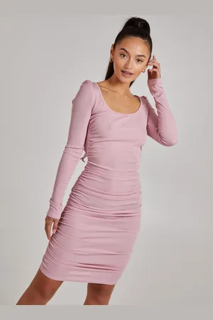 Pink Vanilla Open Back Ribbed Midi Dress - 10