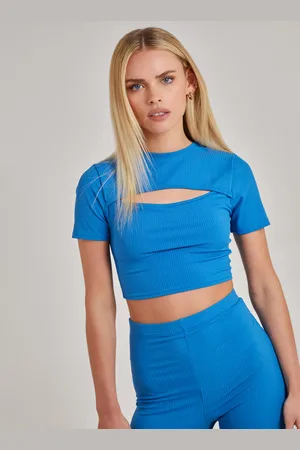 Pink Vanilla Short Sleeve Ribbed Letterbox Cropped Top - 12