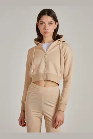 Pink Vanilla Cropped Zip Through Hoodie - L
