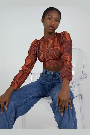 Pink Vanilla Open Back Marble Print Top - L