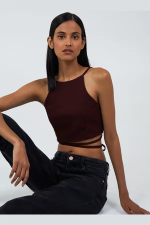 Pink Vanilla Tie Back Crop Top - L