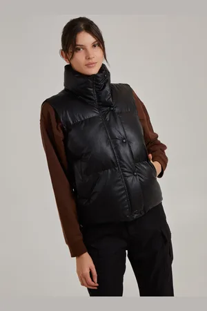 Pink Vanilla Faux Leather Gilet - S