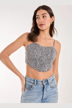 Pink Vanilla Sequin Corset Top - L