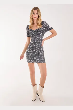 Pink Vanilla Floral Broderie Puff Sleeve Dress - 6