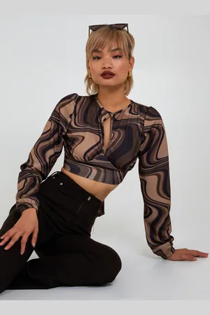 Pink Vanilla Open Back Marble Print Top - L