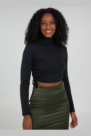 Pink Vanilla Ruched Crop Ribbed Top - S