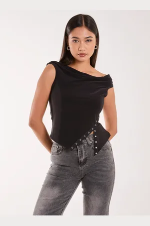 Pink Vanilla Slinky Off Shoulder Popper Split Top - S