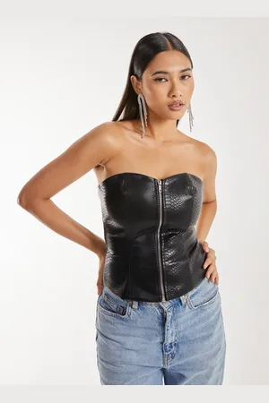 Pink Vanilla Snake PU Lace Up Corset Top - 6