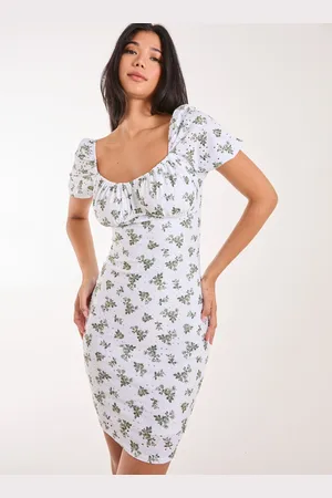 Pink Vanilla Floral Broderie Puff Sleeve Dress - 6