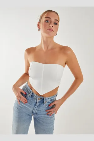 Pink Vanilla Seam Detail Strapless Corset Top - 8