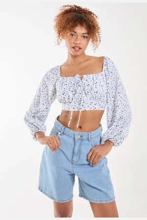 Pink Vanilla Long Sleeve Cropped Milkmaid Top - 6