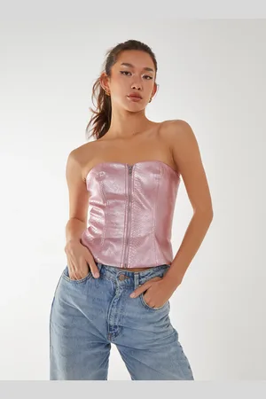 Pink Vanilla Snake PU Lace Up Corset Top - 6