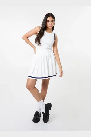 Pink Vanilla Pleated Mini Skirt With Contrast Binding - M/L
