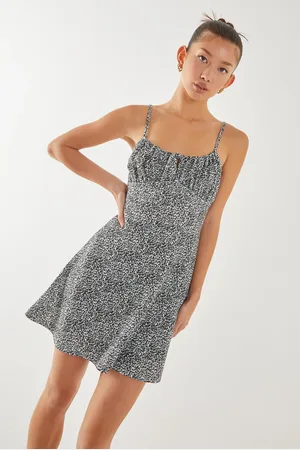 Pink Vanilla Ditsy Corset Detail Skater Dress - 10 - - 10