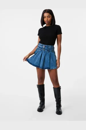 Pink Vanilla Double Belt Pleat Mini Skirt - 10