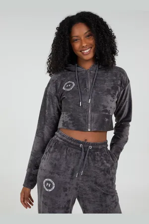 Pink Vanilla Zip Front Cropped Hoodie - S