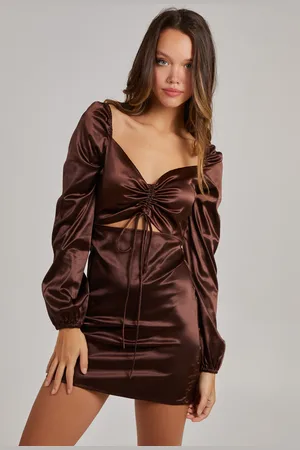 Pink Vanilla Tie Front Bodycon Dress - 10 - - 10