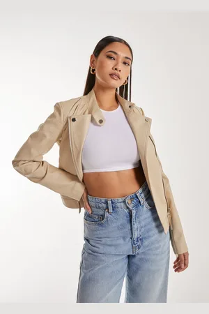 Pink Vanilla Faux PU Leather Biker Jacket - 6